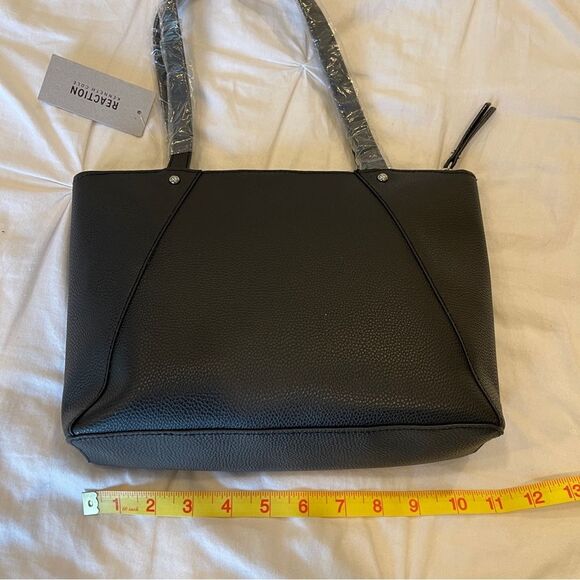 NWT Kenneth Cole Reaction Premstar Double Handle Black Purse Tote - Picture 5 of 13